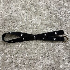 y2k emo skull print canvas belt